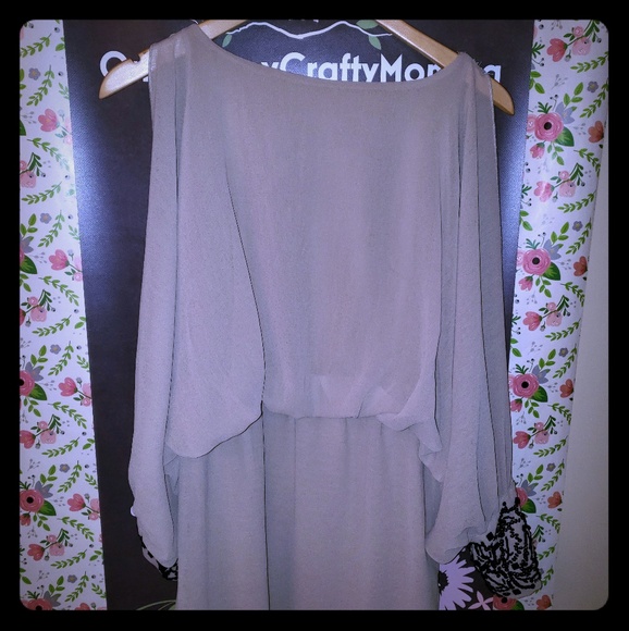 Coveted Clothing Tan Dress w/ bead embellishments - Picture 1 of 6